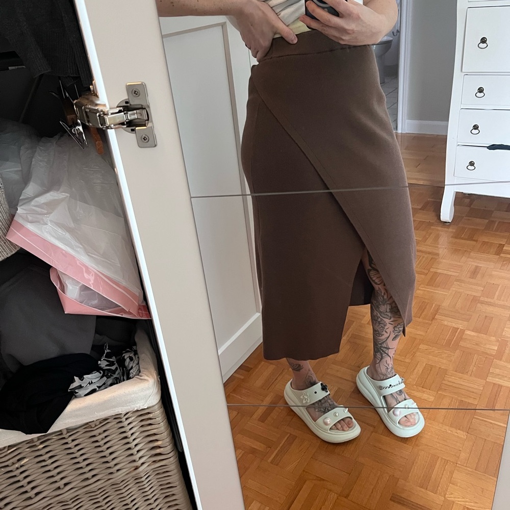 Zara Asymmetrical Brown Skirt